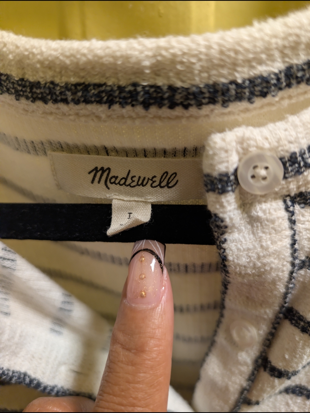Madewell Men's Ivory Stripe Button-Up Shirt